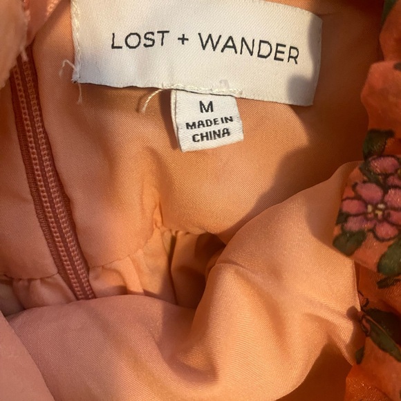 Cottagecore! Lost + Wander Fuchsia Spring Easter Puff Sleeve Dress NWOT - Picture 4 of 4